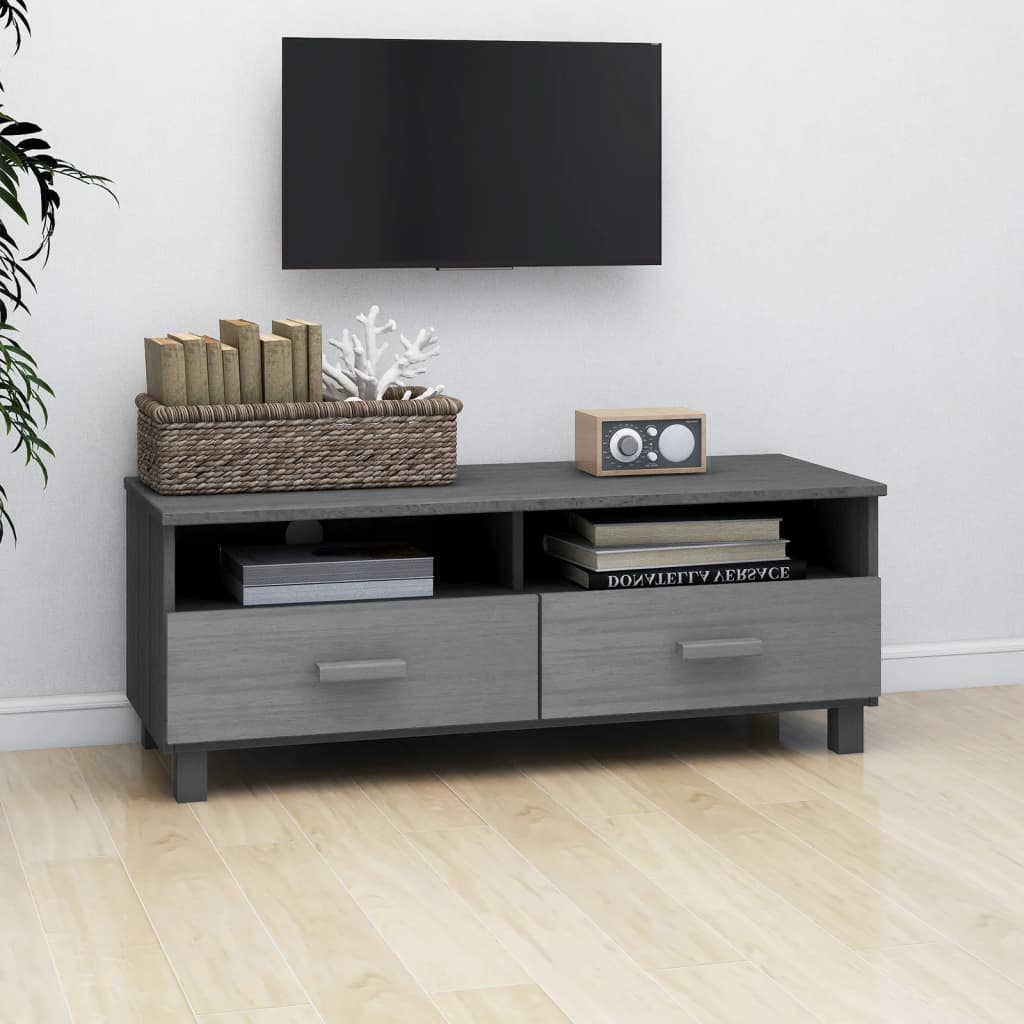 Tv Cabinet Hamar Dark Grey 106X40X40 Cm Solid Wood Pine