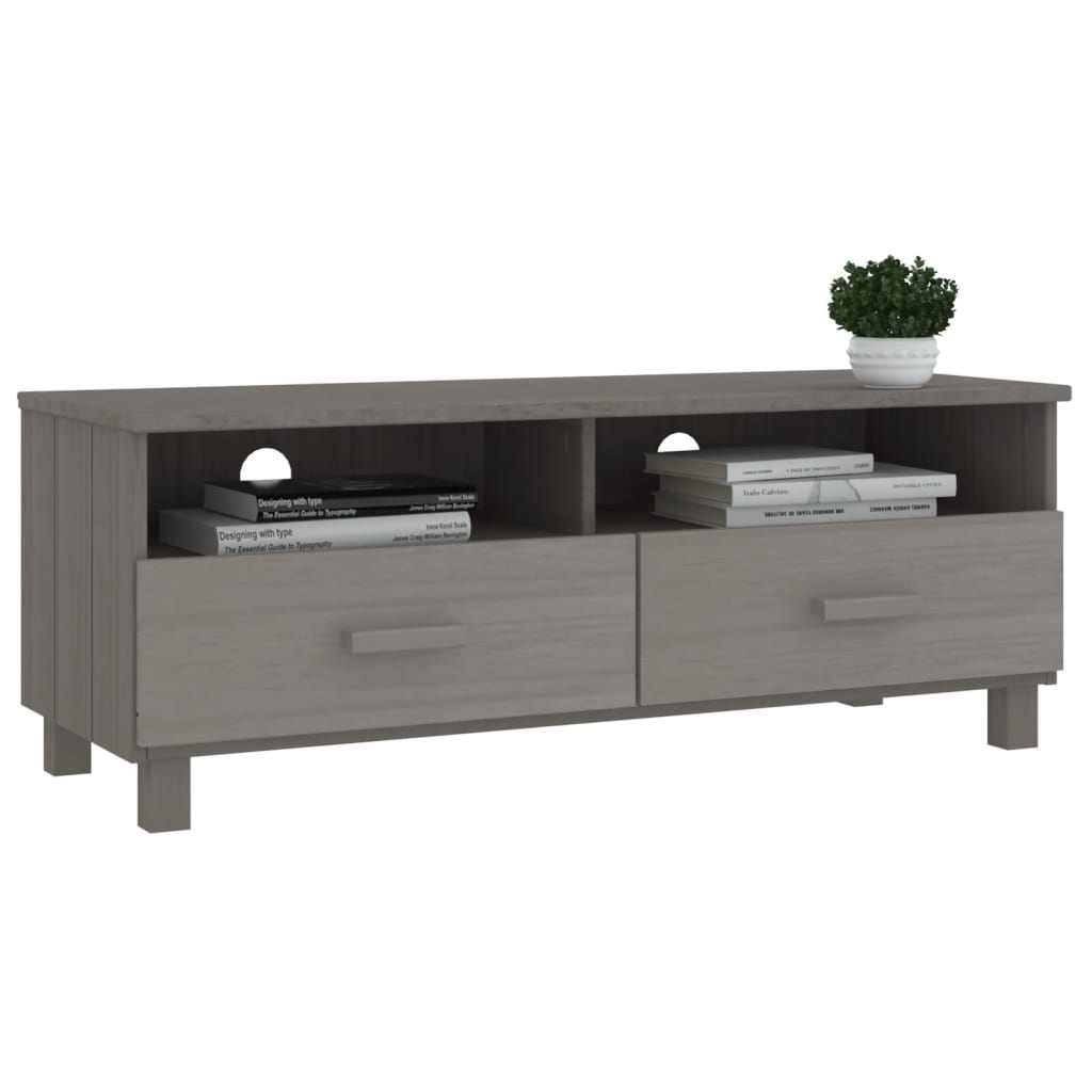 Tv Cabinet Hamar Light Grey 106X40X40 Cm Solid Wood Pine