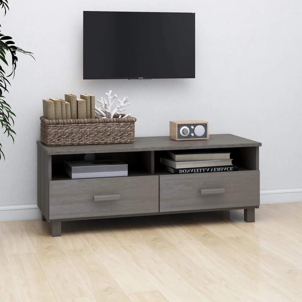 Tv Cabinet Hamar Light Grey 106X40X40 Cm Solid Wood Pine