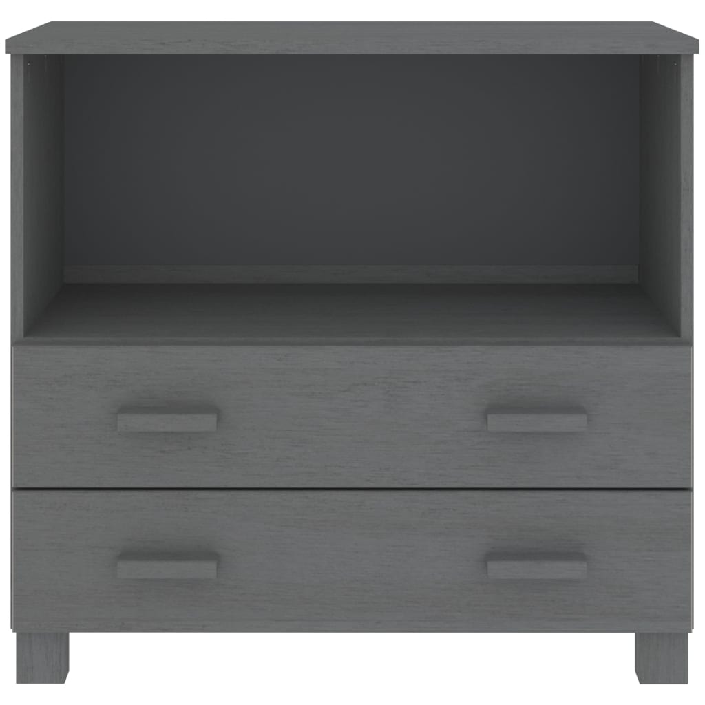 Sideboard Hamar Dark Grey 85X35X80 Cm Solid Wood Pine