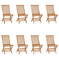 Folding Garden Chairs 8 Pcs Solid Teak Wood