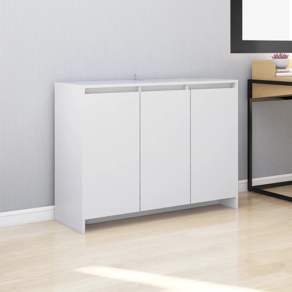 Sideboard White 102X33X75 Cm Engineered Wood