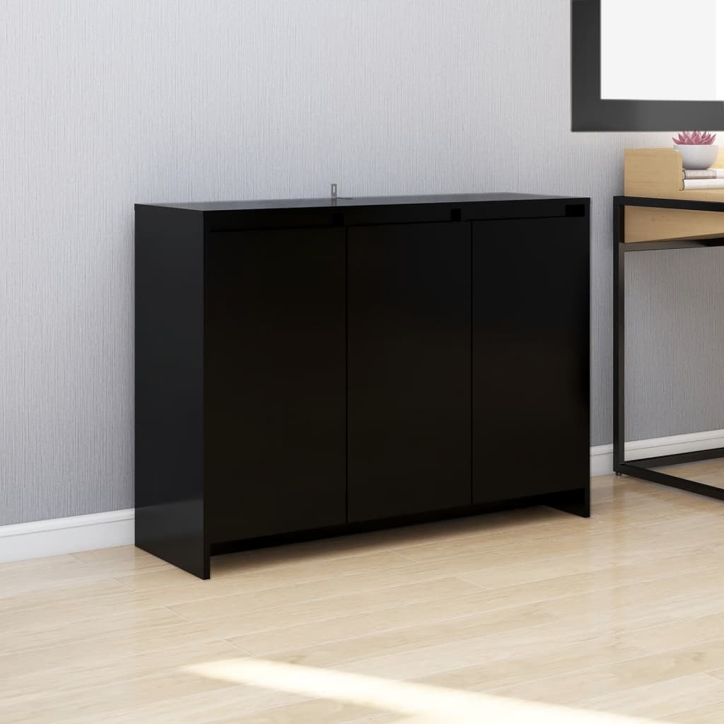 Sideboard Black 102X33X75 Cm Engineered Wood