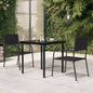 Garden Dining Table Black 80X80X74 Cm Steel And Glass