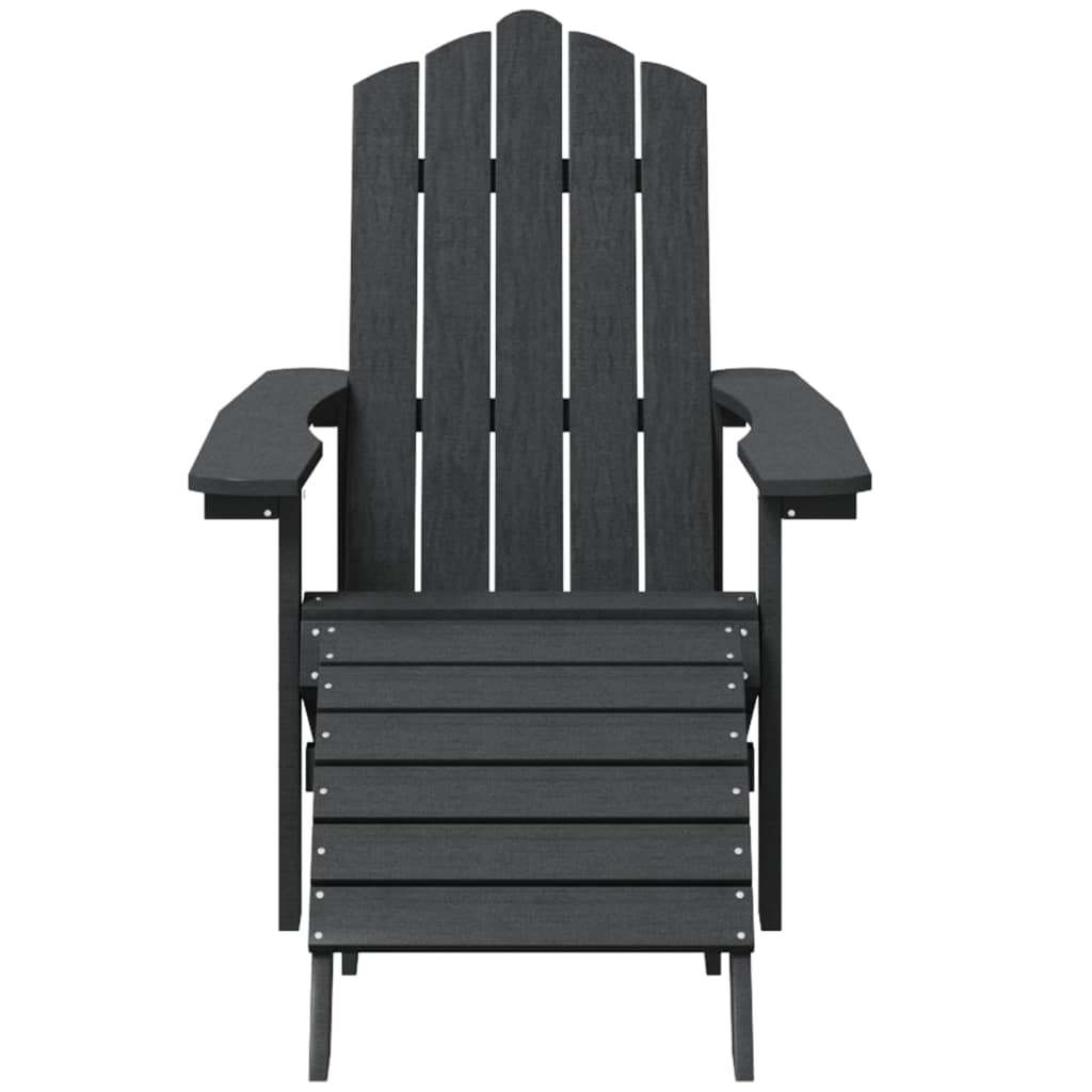 Garden Adirondack Chairs 2 Pcs With Footstools Hdpe Anthracite