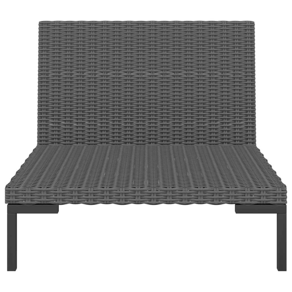 Garden Sofa With Cushions Half Round Poly Rattan