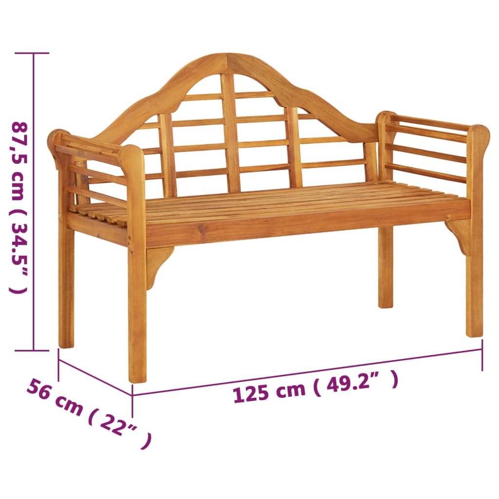 Garden Bench 125 Cm Solid Wood Acacia