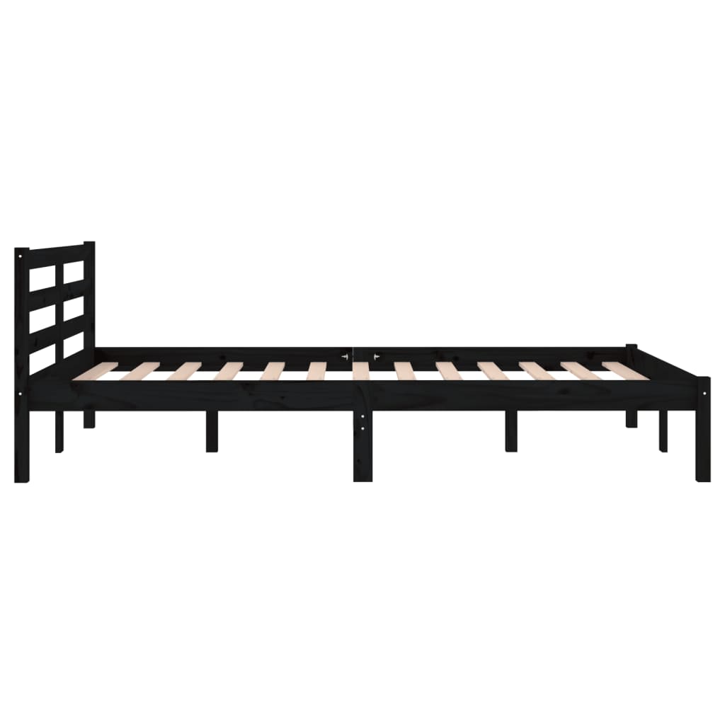 Day Bed Solid Wood Pine 120X200 Cm Small Double Black