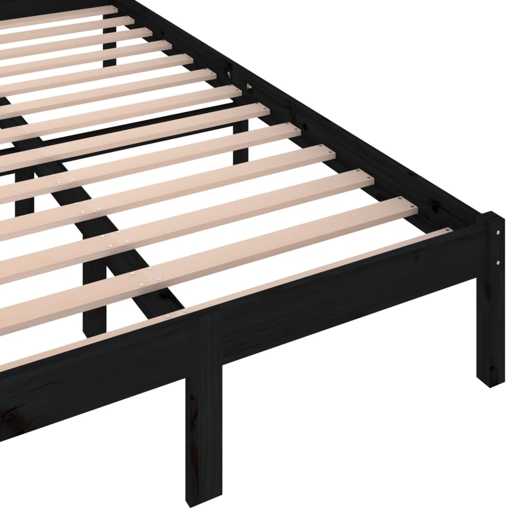 Day Bed Solid Wood Pine 120X200 Cm Small Double Black