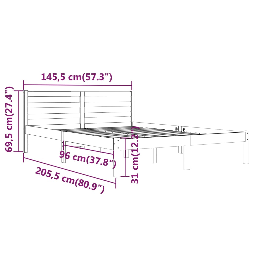 Day Bed Solid Wood Pine 140X200 Cm Double White