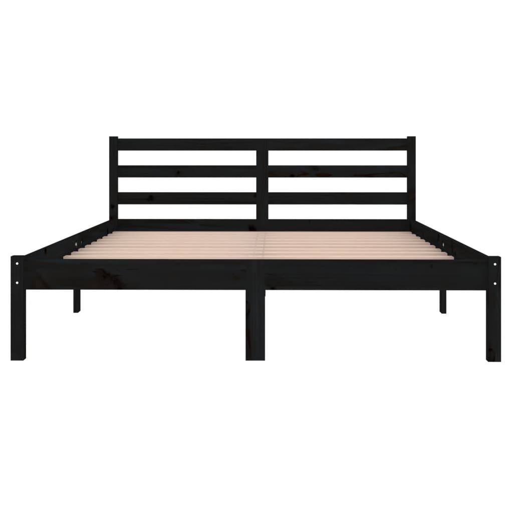 Day Bed Solid Wood Pine 140X200 Cm Double Black