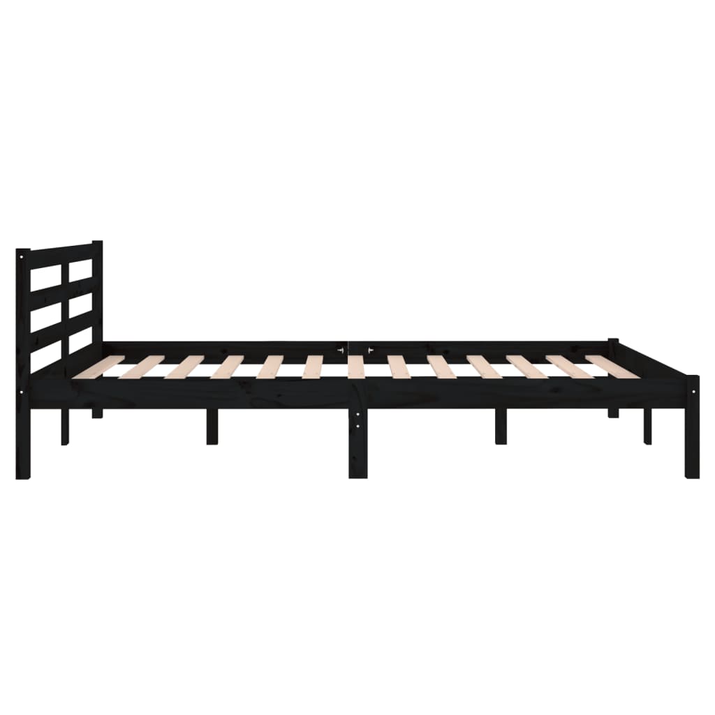 Day Bed Solid Wood Pine 140X200 Cm Double Black