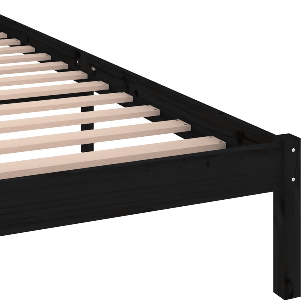 Day Bed Solid Wood Pine 140X200 Cm Double Black