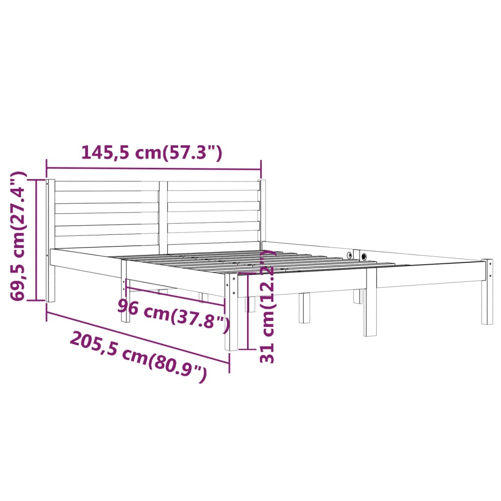 Day Bed Solid Wood Pine 140X200 Cm Double Black