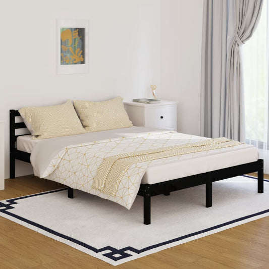 Day Bed Solid Wood Pine 140X200 Cm Double Black