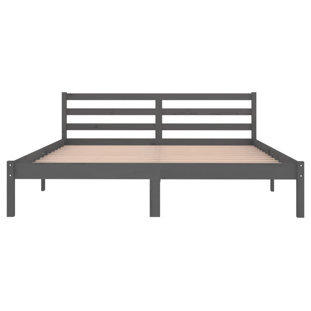 Day Bed Solid Wood Pine 160X200 Cm King Size Grey