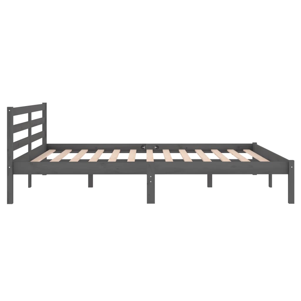 Day Bed Solid Wood Pine 160X200 Cm King Size Grey