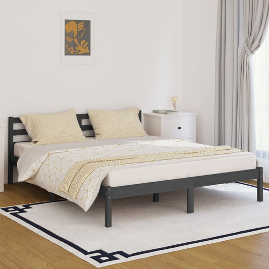 Day Bed Solid Wood Pine 160X200 Cm King Size Grey