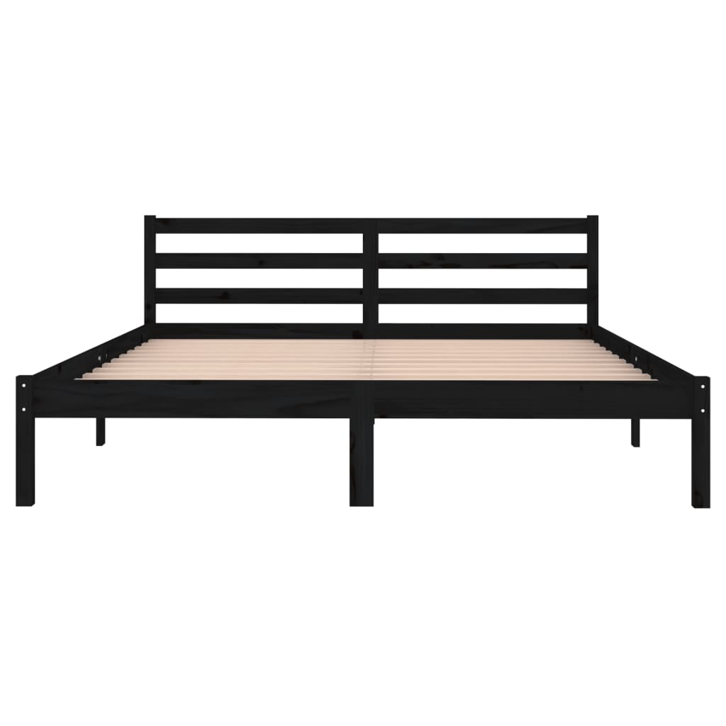 Day Bed Solid Wood Pine 160X200 Cm King Size Black