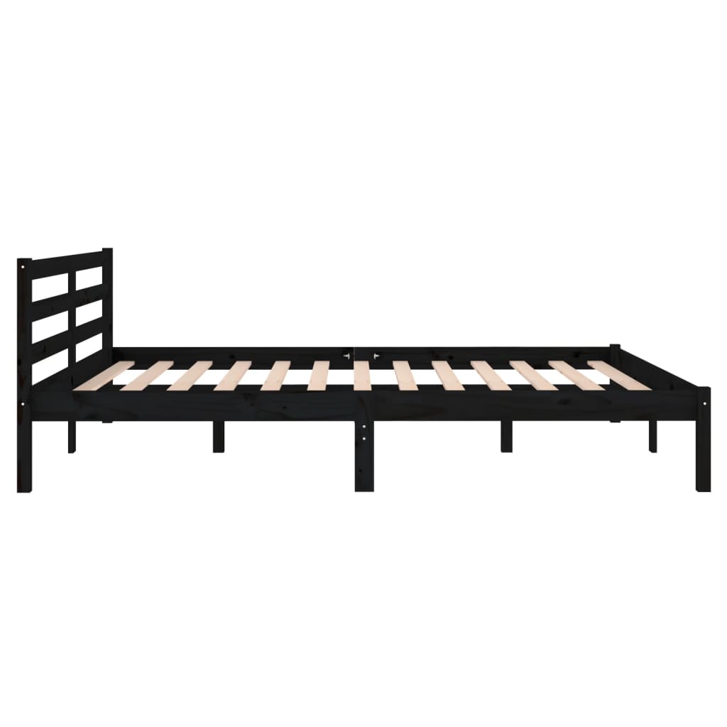 Day Bed Solid Wood Pine 160X200 Cm King Size Black