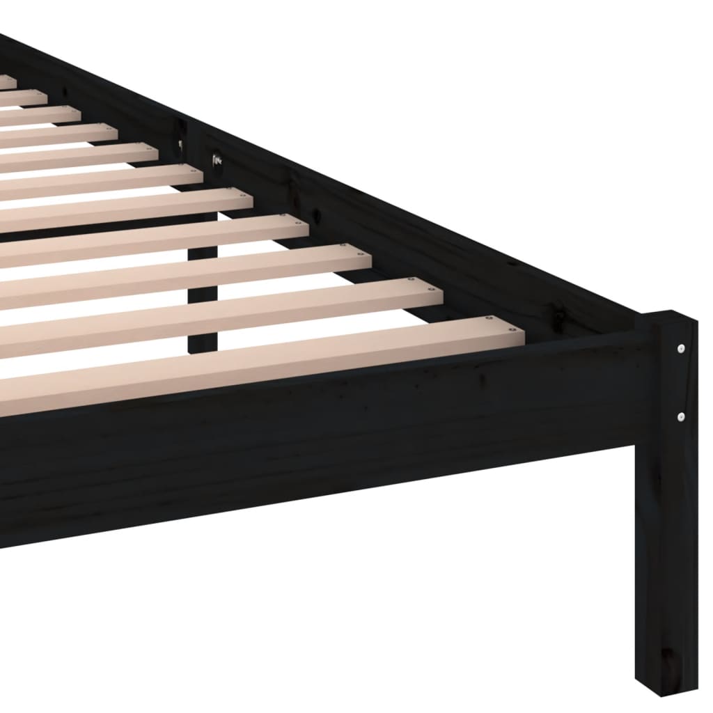 Day Bed Solid Wood Pine 160X200 Cm King Size Black