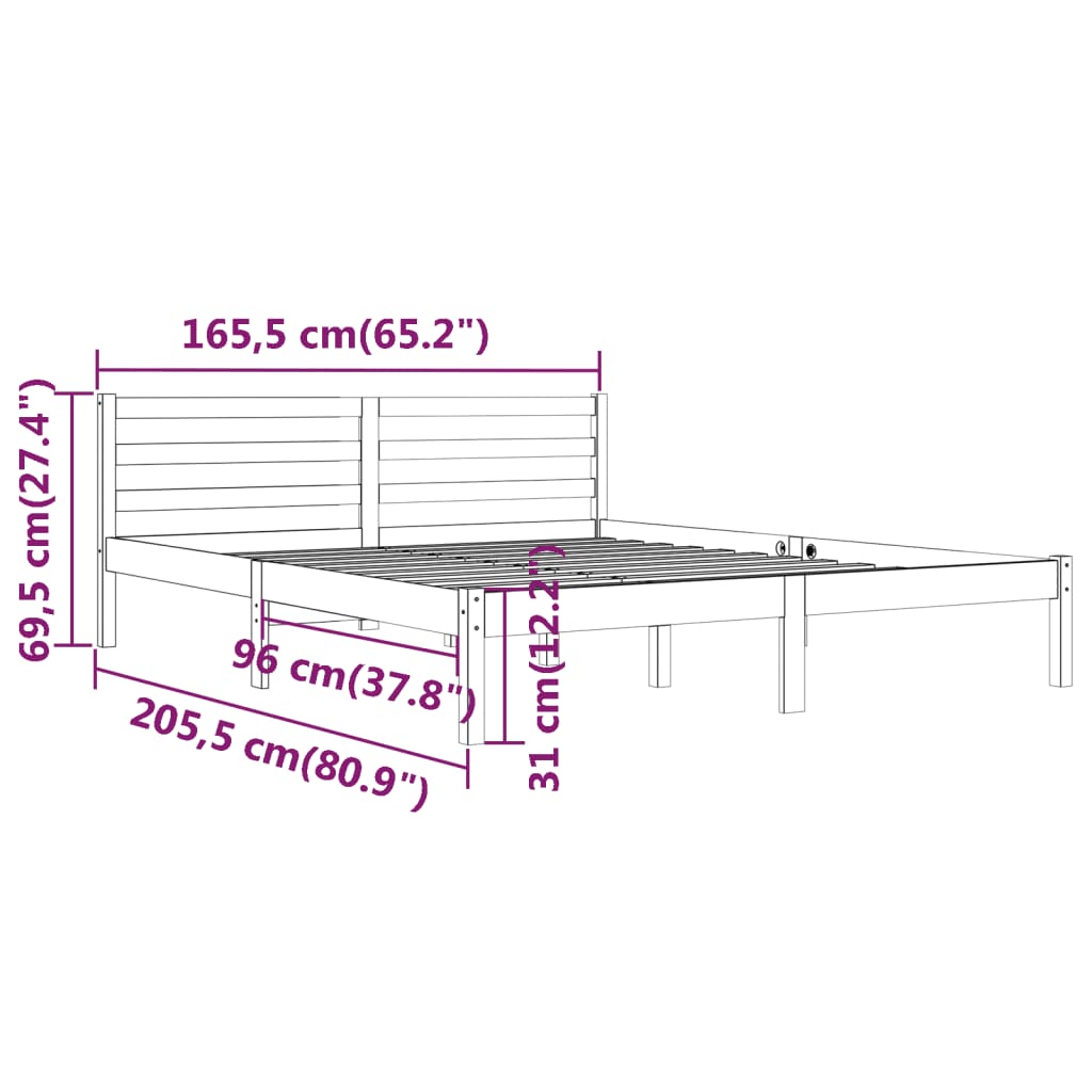 Day Bed Solid Wood Pine 160X200 Cm King Size Black