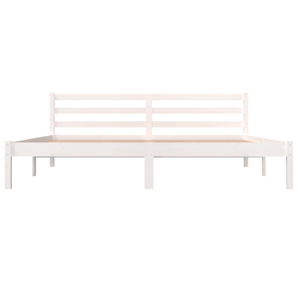 Bed Frame Solid Wood Pine 180X200 Cm Super King White