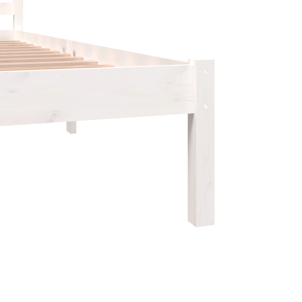 Bed Frame Solid Wood Pine 180X200 Cm Super King White