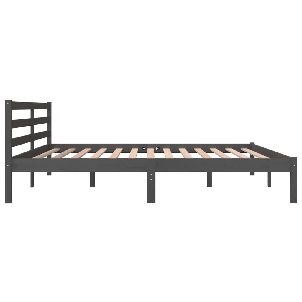 Bed Frame Solid Wood Pine 180X200 Cm Super King Grey