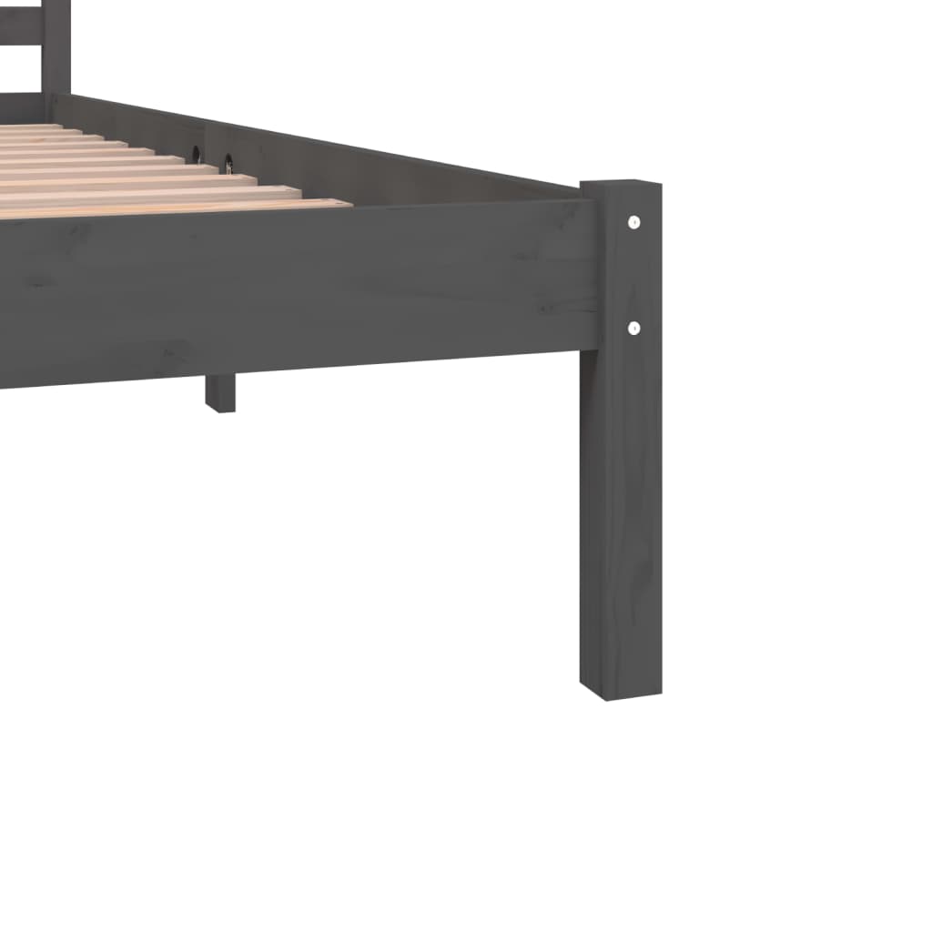 Bed Frame Solid Wood Pine 180X200 Cm Super King Grey