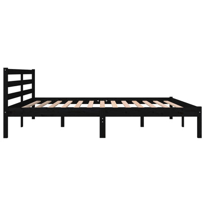 Bed Frame Solid Wood Pine 180X200 Cm Super King Black