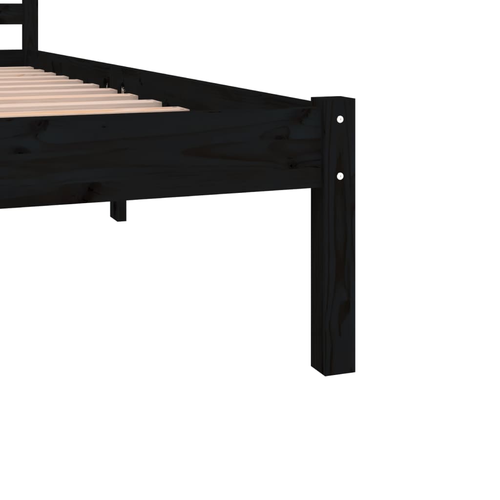 Bed Frame Solid Wood Pine 180X200 Cm Super King Black