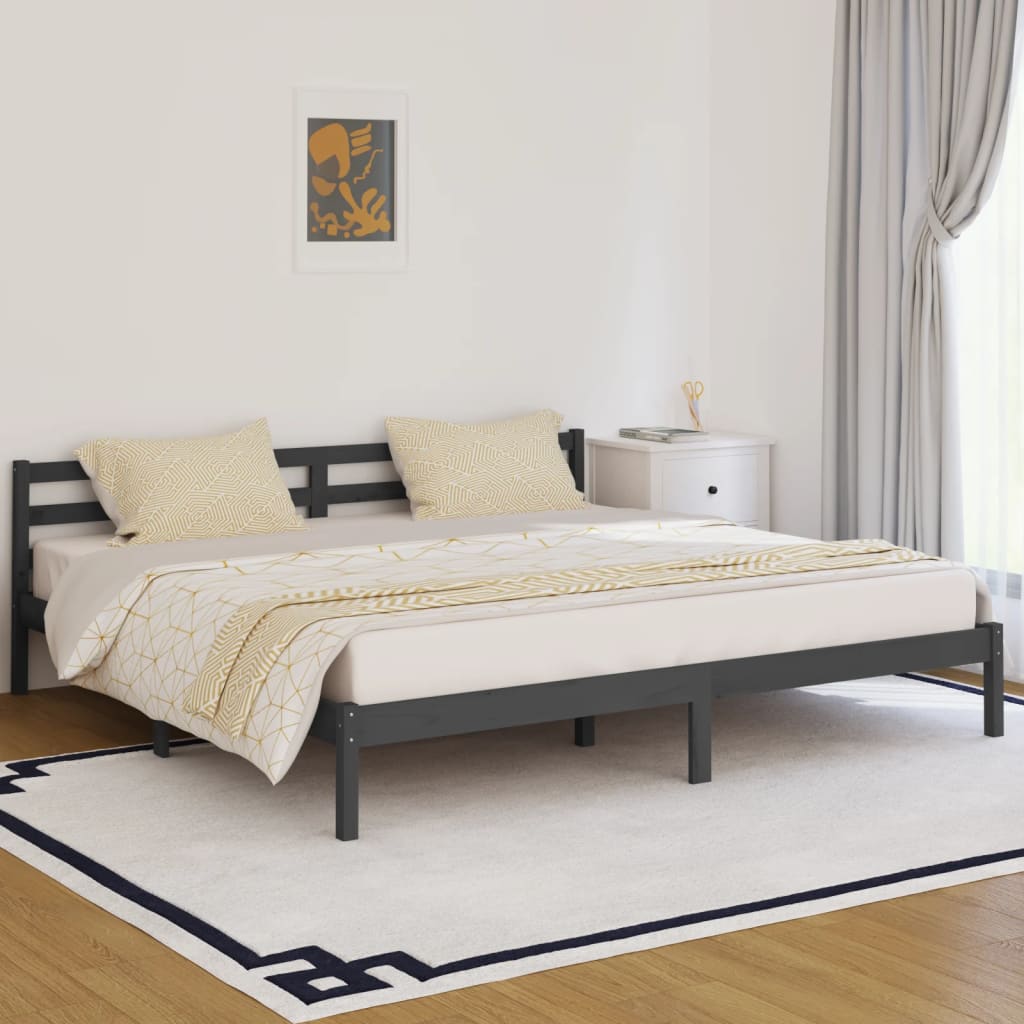 Day Bed Solid Wood Pine 200X200 Cm Super King Grey