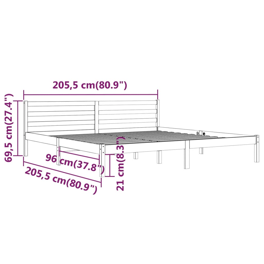 Day Bed Solid Wood Pine 200X200 Cm Super King Black