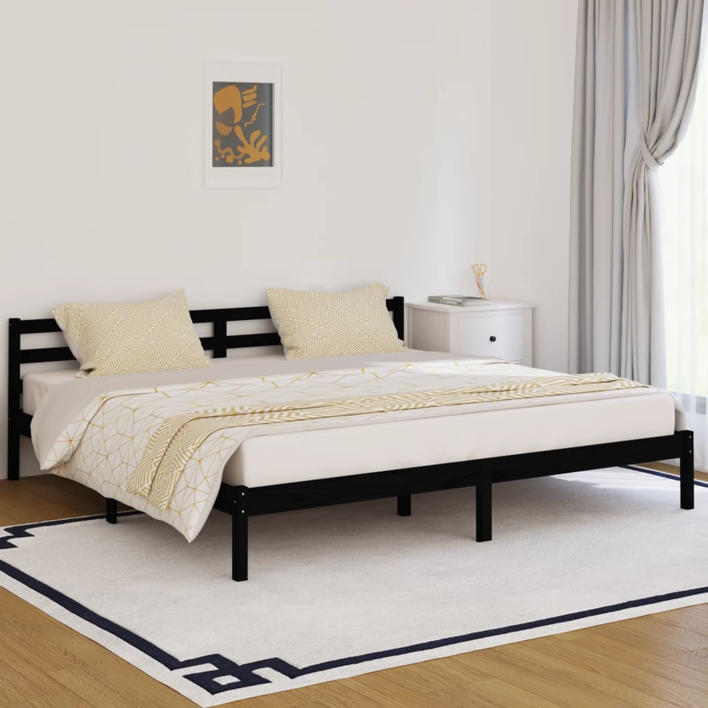 Day Bed Solid Wood Pine 200X200 Cm Super King Black