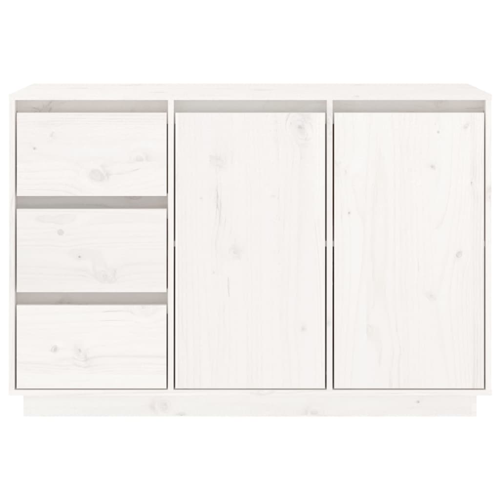 Sideboard White 111X34X75 Cm Solid Wood Pine