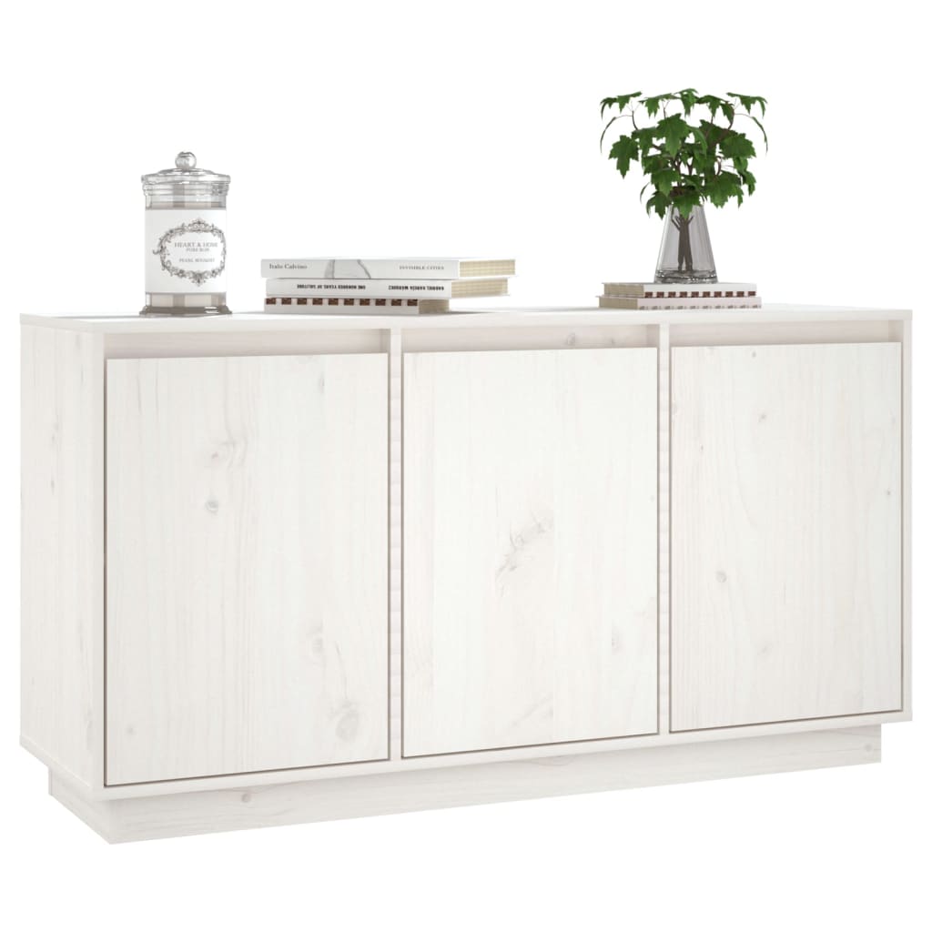 Sideboard White 111X34X60 Cm Solid Wood Pine