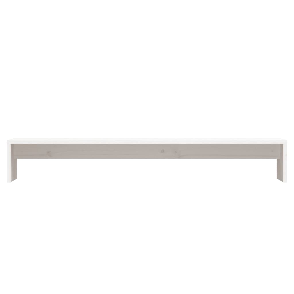 Monitor Stand White 100X27X15 Cm Solid Wood Pine