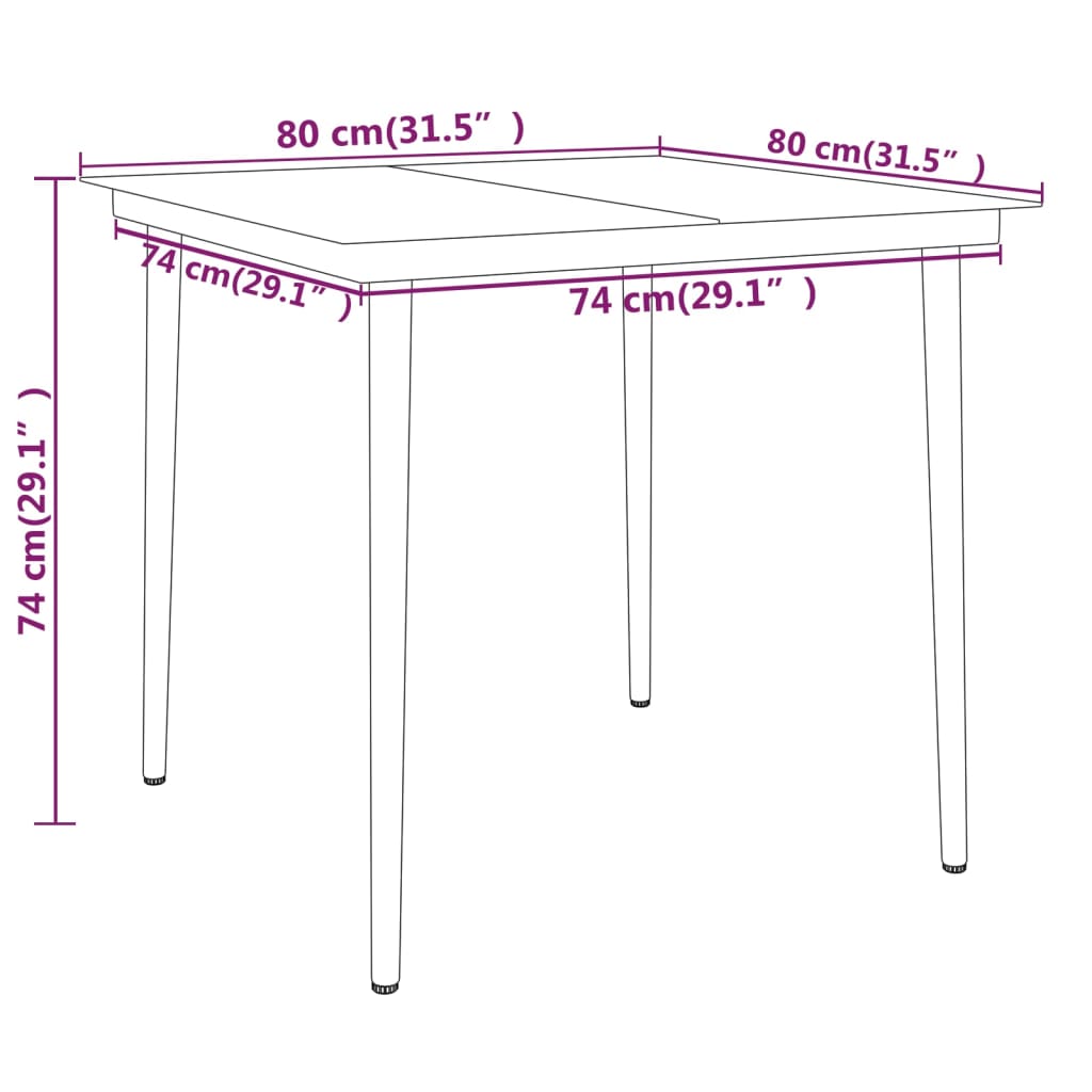 5 Piece Garden Dining Set Grey