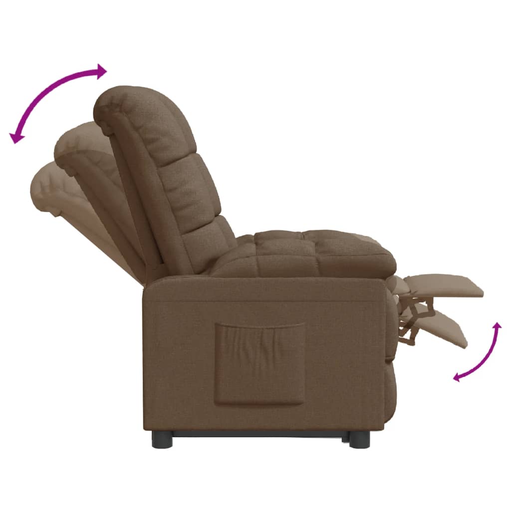 Recliner Chair Brown Fabric