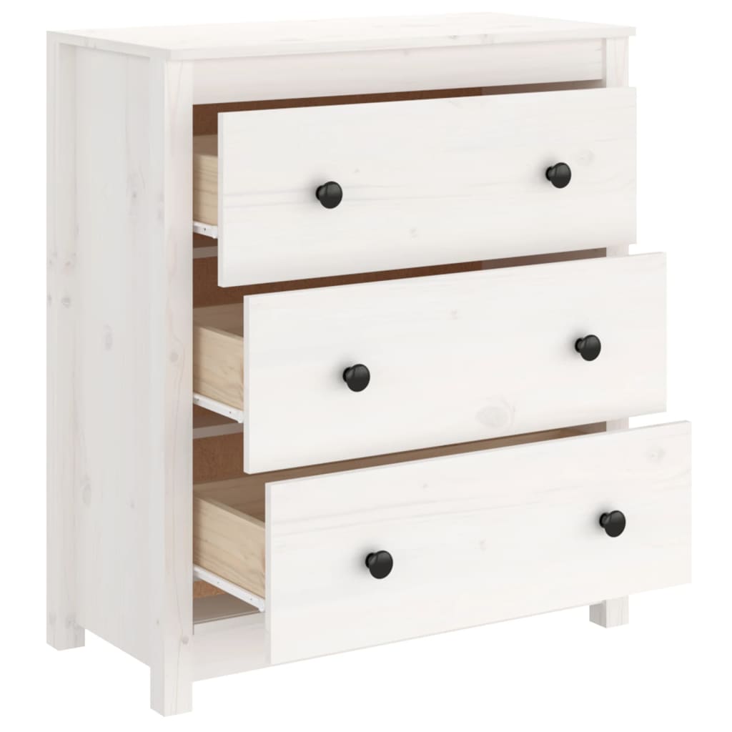 Sideboard White 70X35X80 Cm Solid Wood Pine