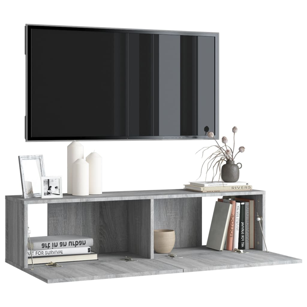 Tv Wall Cabinet Grey Sonoma 120X30X30 Cm Engineered Wood