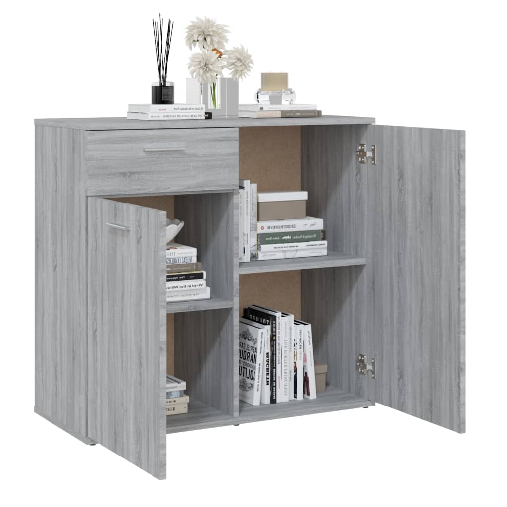 Sideboard Grey Sonoma 80X36X75 Cm Engineered Wood