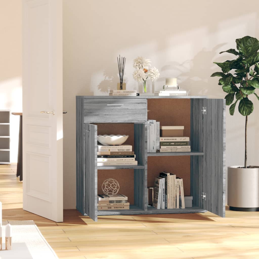 Sideboard Grey Sonoma 80X36X75 Cm Engineered Wood