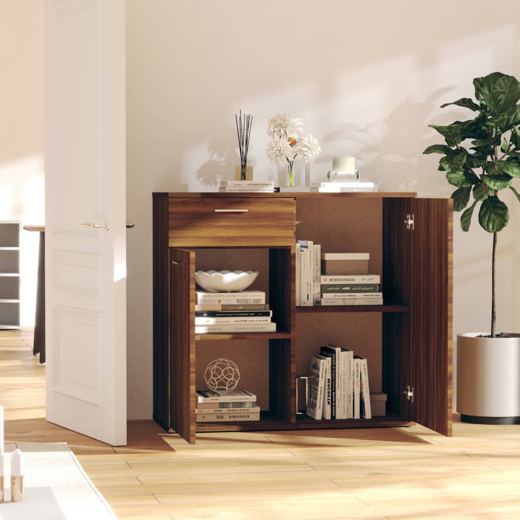 Sideboard Brown Oak 80X36X75 Cm Engineered Wood