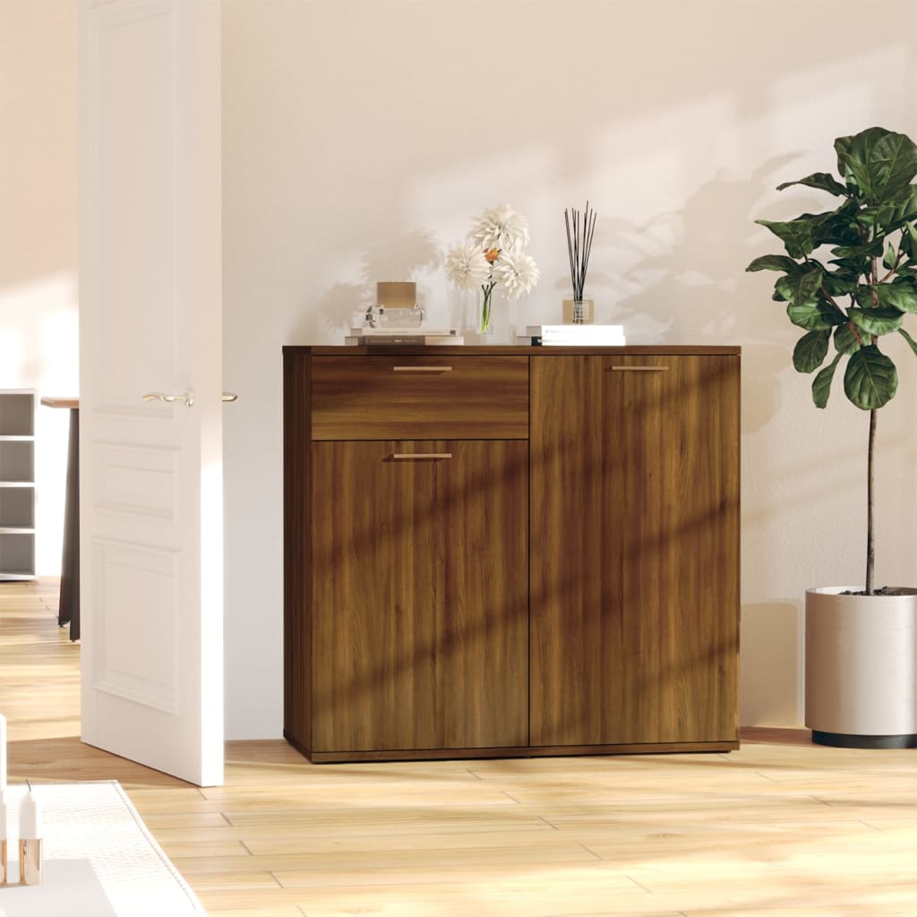 Sideboard Brown Oak 80X36X75 Cm Engineered Wood