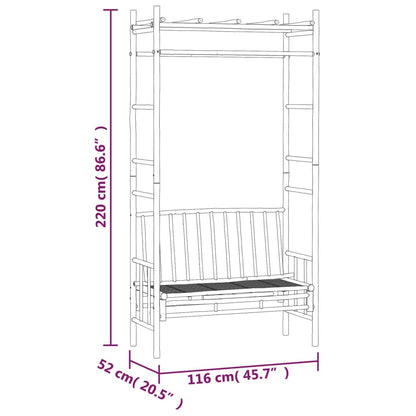 Garden Bench With Pergola 116 Cm Bamboo