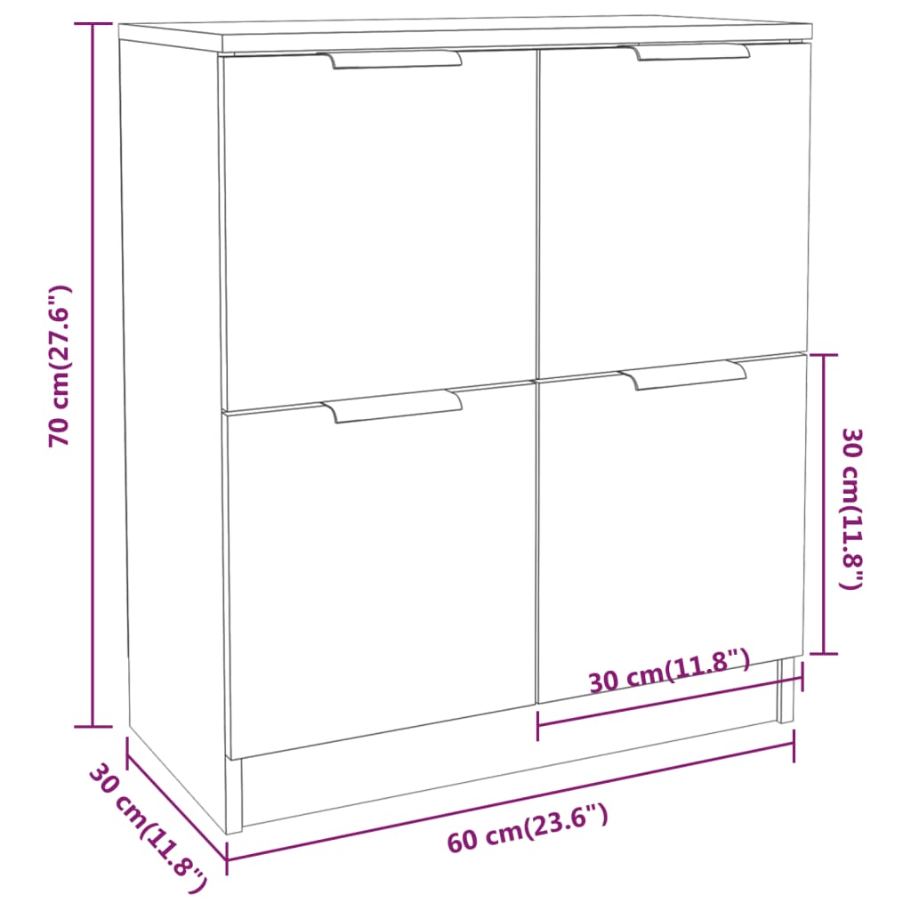 Sideboard White 60X30X70 Cm Engineered Wood