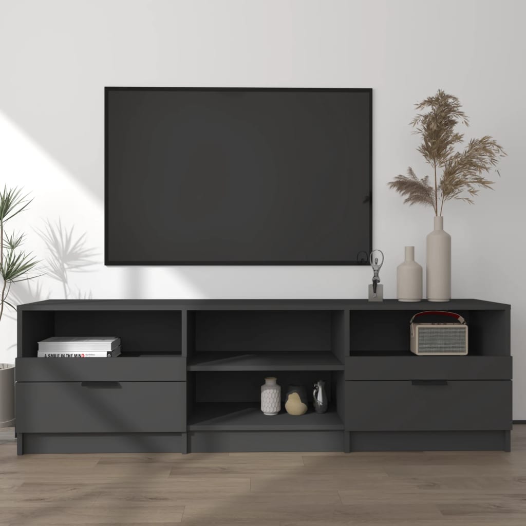 Tv Cabinet Black 150X33.5X45 Cm Engineered Wood