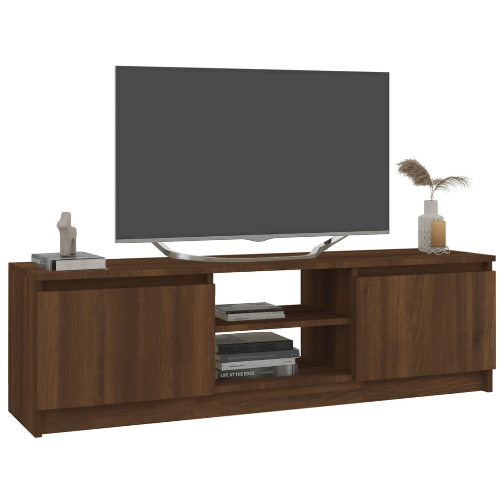 Tv Cabinet Brown Oak 120X30X35.5 Cm Engineered Wood